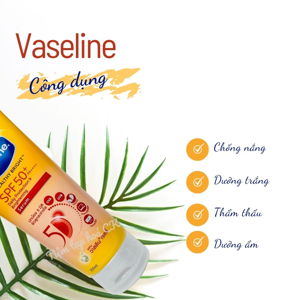 Kem chống nắng, sữa dưỡng thể trắng da Vaseline 50X Healthy Bright SPF50+ 170ml Thái Lan