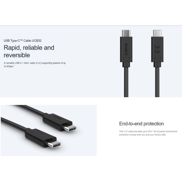 CÁP SONY HAI ĐẦU TYPE-C- Hàng chuẩn,tốt dài 1m