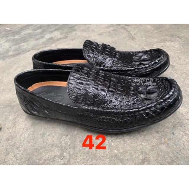 GIÀY DA CÁ SẤU GÙ MÀU ĐEN S40-42 - CÁ SẤU GÒ VẤP