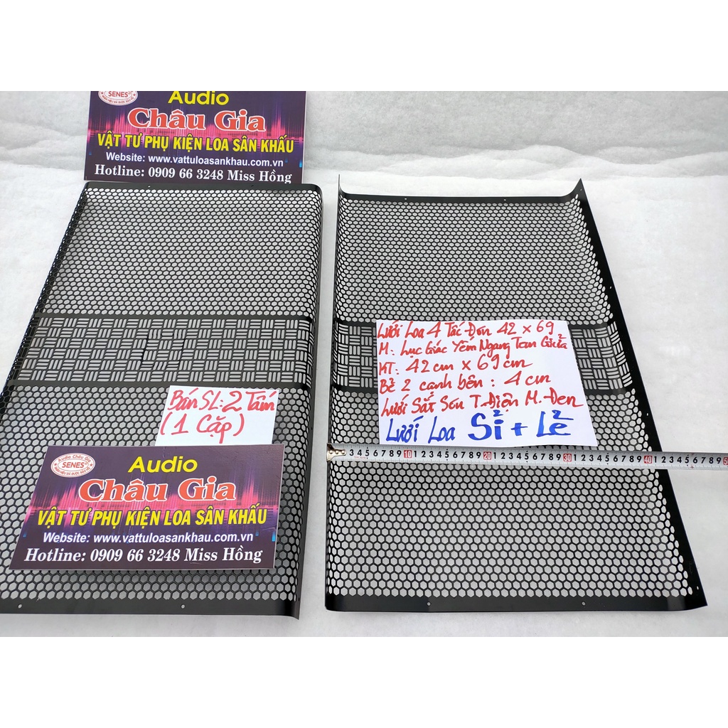 Lưới loa 4 tấc đơn 42cm 69cm 2 tấm Audio Châu Gia