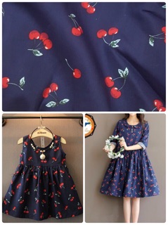 Vải thô cherry vintage 1m