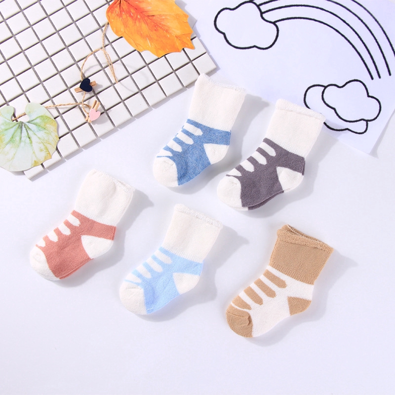 Set 5 đôi vớ cotton hoa văn hoạt hình dành cho bé