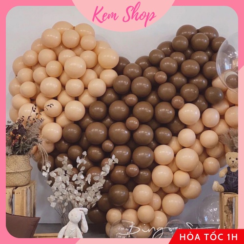 Bóng Tròn Tông Màu Nâu Tây Size 10&quot; Trang Trí Sinh Nhật Party - Kem Shop K110