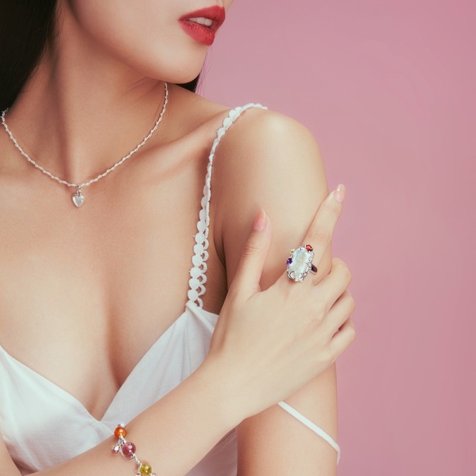 Dây Chuyền Trái Tim Ocean Love Đá Xà Cừ Thiên Nhiên Bạc 925 SP004817 Gypsy.lala