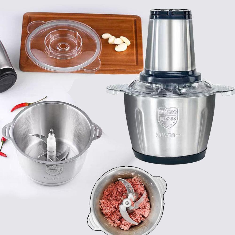 Máy xay thịt đa năng mini FOOD PROCESSOR HDA cối inox dung tích 2 L dao xay 4 lưỡi xay thịt, xay củ quả