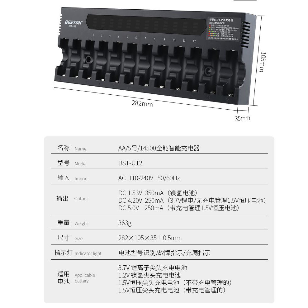 Bộ sạc thông minh đa năng BST-U12 Beston