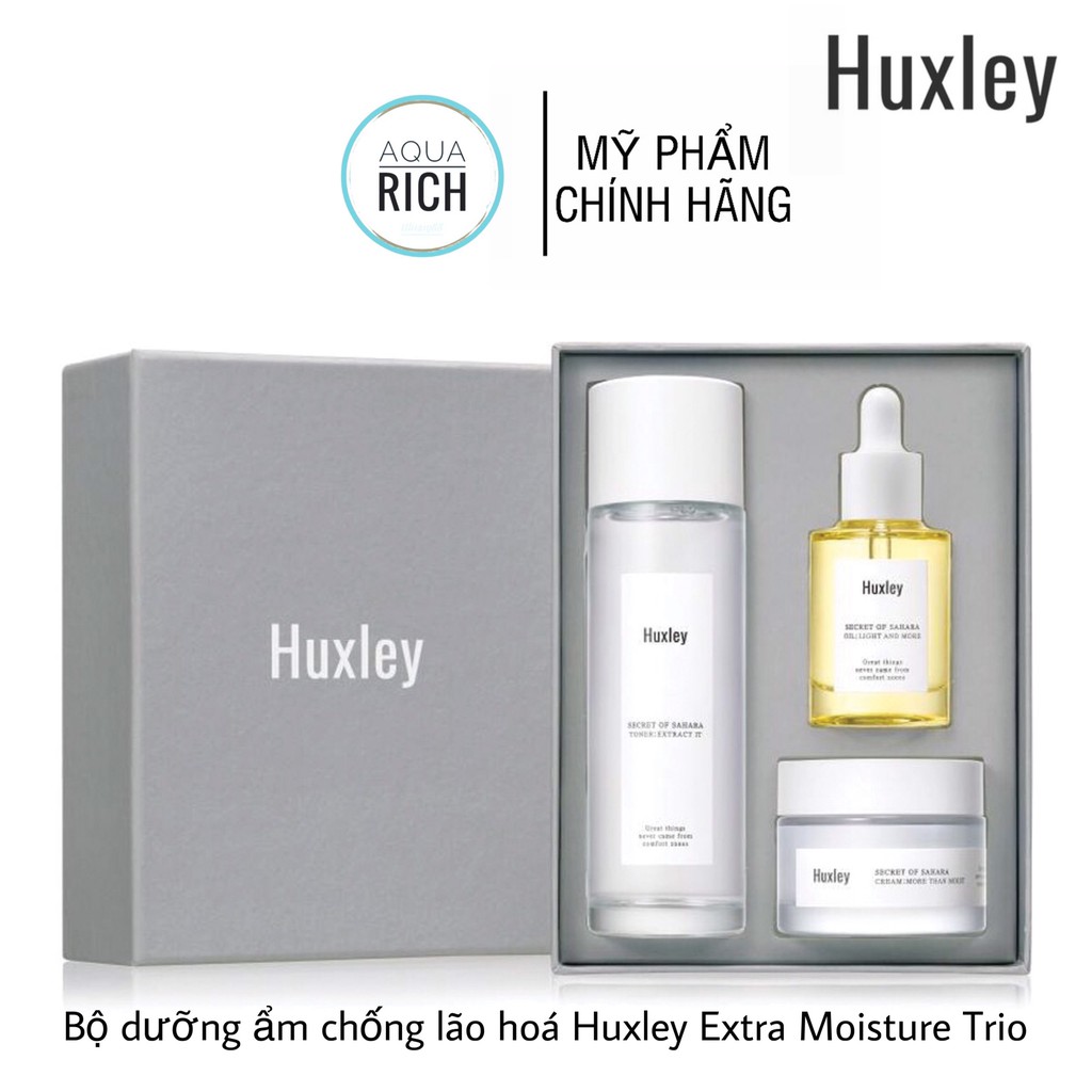 [Mã 154FMCGSALE giảm 8% đơn 500K] Set 3 Món Dưỡng Ẩm Chống Lão Hóa Huxley Extra Moisture Trio