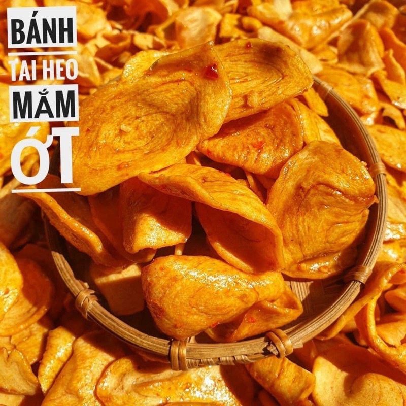 1 Kg Bánh tai heo tỏi ớt cay cay, tai heo sốt mắm ớt hành giòn ngon