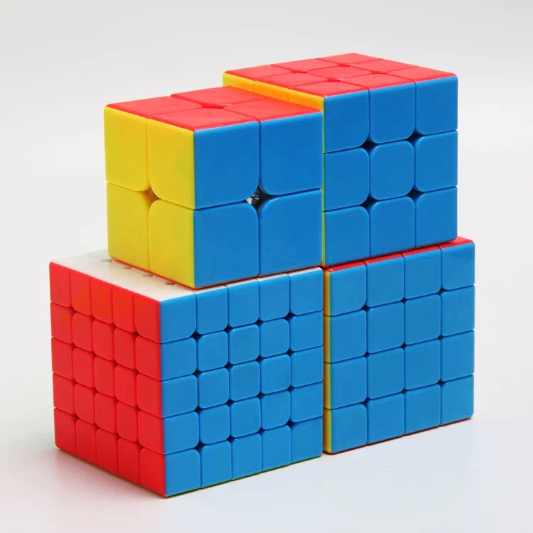 Combo 4 Rubik 2x2 3x3 4x4 5x5 Không Viền Stickerless - Hàng Cao Cấp, Xoay Cực Trơn, Cực Mượt