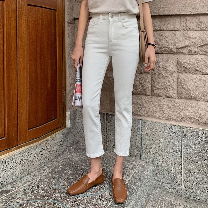 Quần jeans Nữ Lưng Cao Ống Đứng Thời Trang Hàn