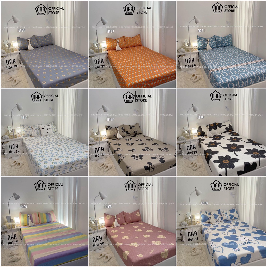 Bộ ga gối cotton 2D hè NAA House