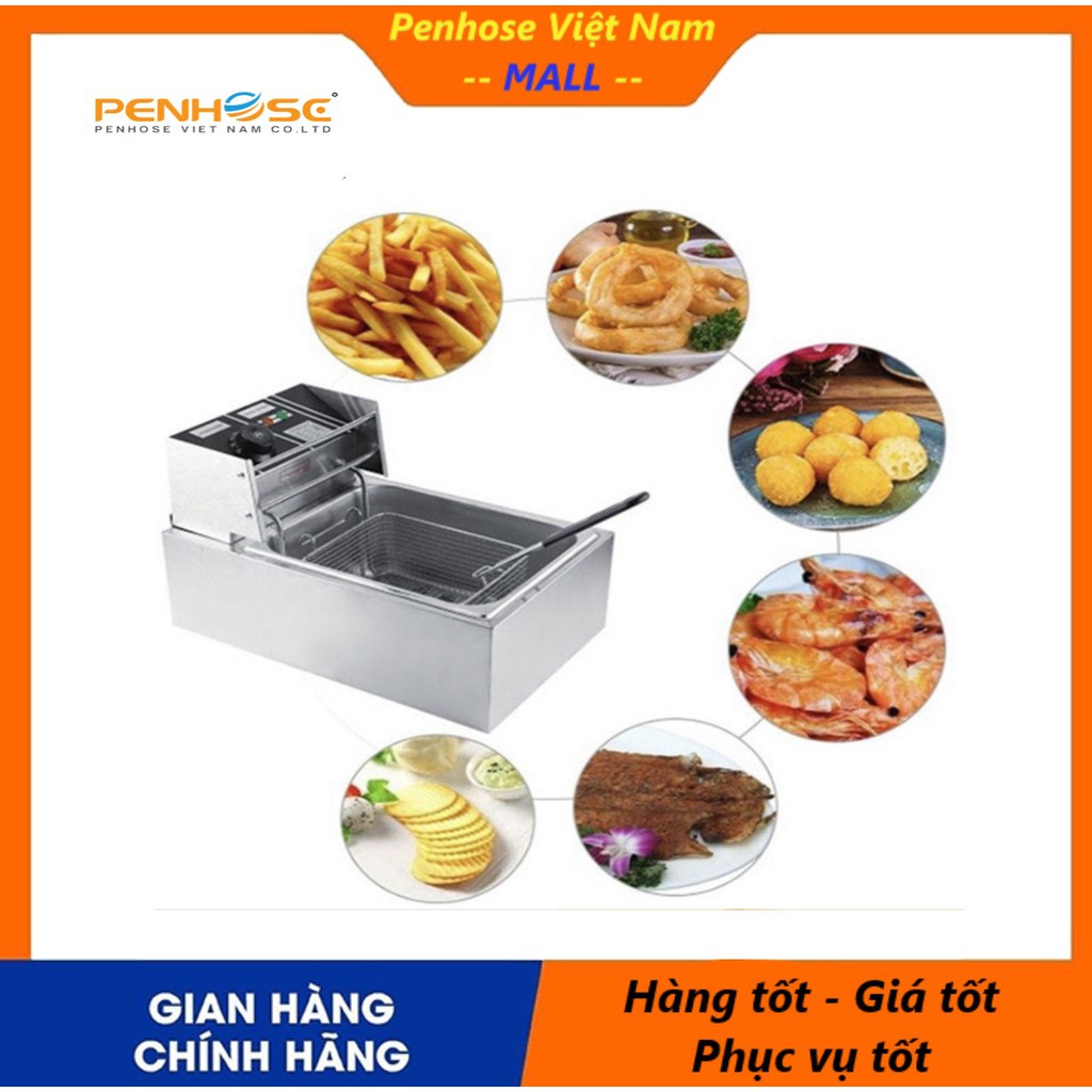 Bếp chiên nhúng điện công nghiệp chính hãng - Công suất 2500W - dung tích 6 lít (bảo hành 12 tháng)