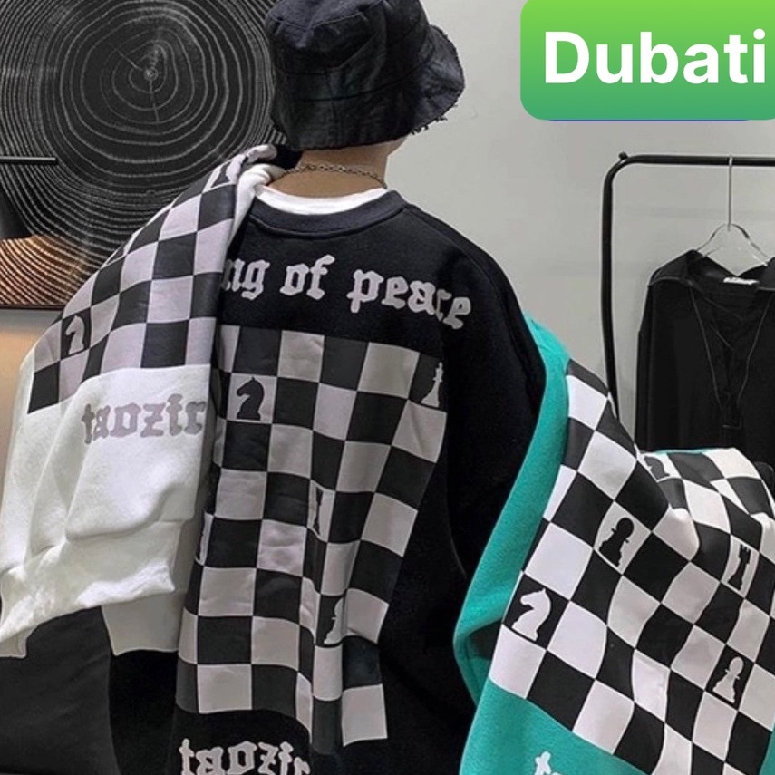 ÁO NỈ CHUI- ÁO SWEATER BÀN CỜ VUA CHẤT NỈ DÀY MỊN PHONG CÁCH TRẺ TRUNG- DUBATI FASHION