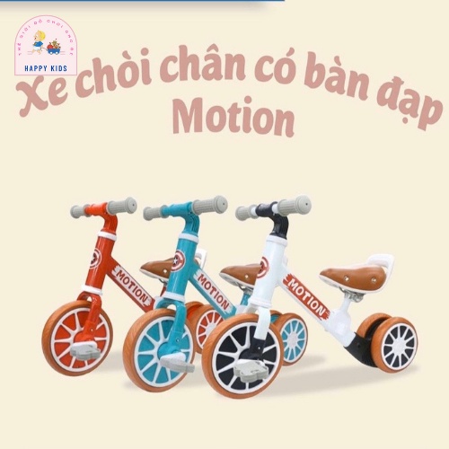 Xe Đạp Trẻ Em, Xe Chòi Chân MOTION 3 Bánh Tự Cân Bằng Kết Hợp Xe Đạp Có Yên Da Cho Bé