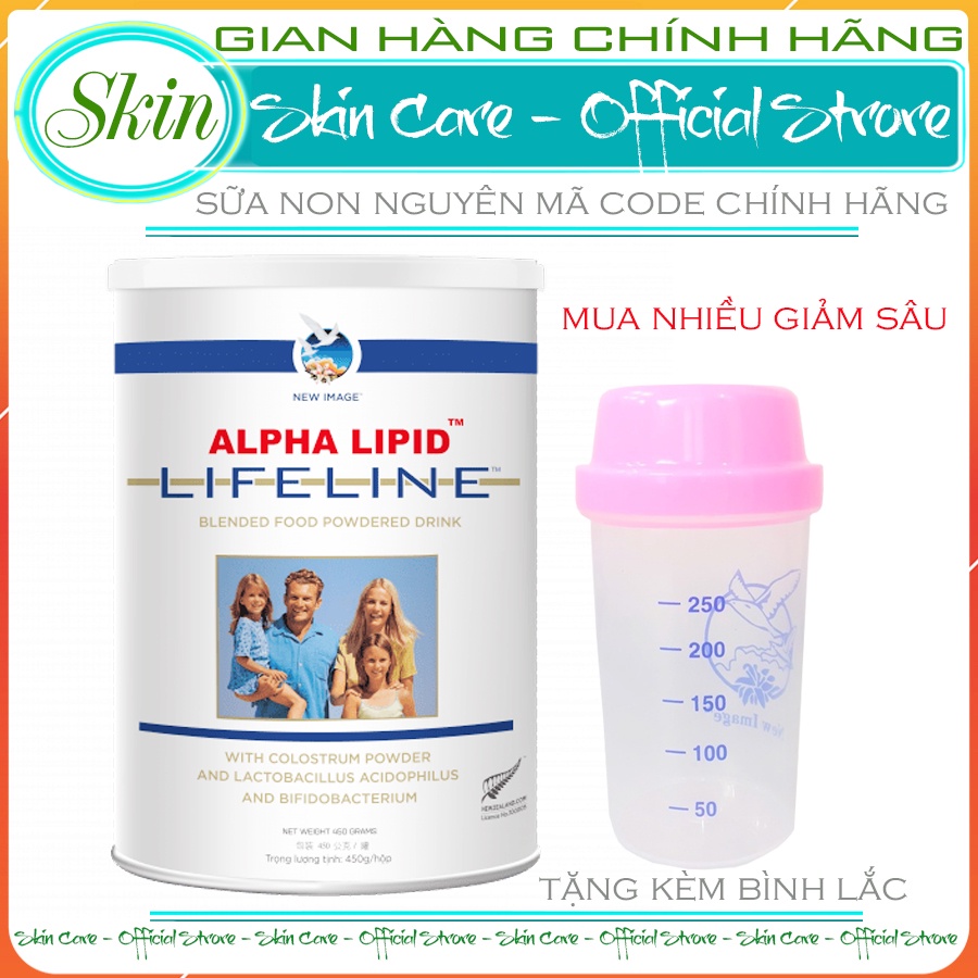 Sữa Non Alpha Lipid Lifeline 450g Chính Hãng - Tặng Kèm Bình Lắc