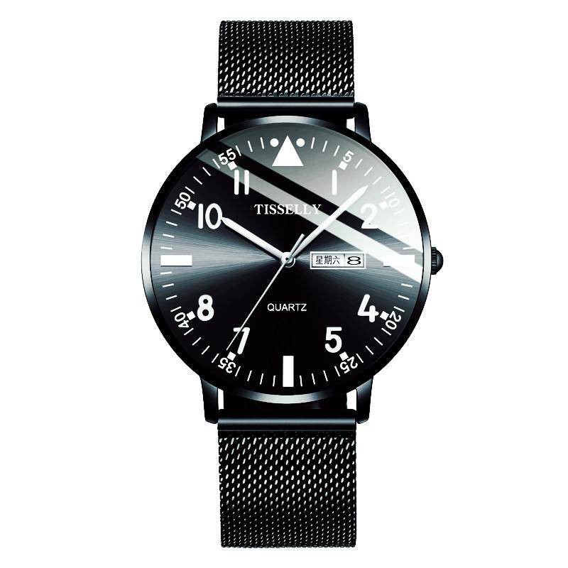 Mẫu mới 2021 thương hiệu đồng hồ nam màu đen công nghệ cá tính khái niệm