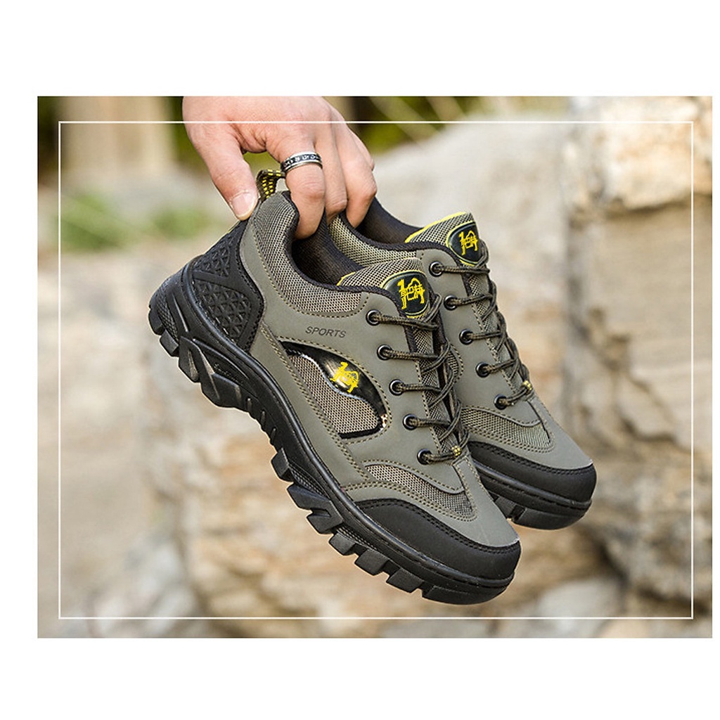 ( Anht thật + Video) Giày Thể Thao Nam  Đế Tăng Ma Sát Màu Xám Đen