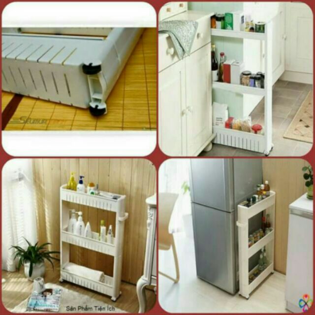 Combo 2 kệ 3 tầng có bánh xe