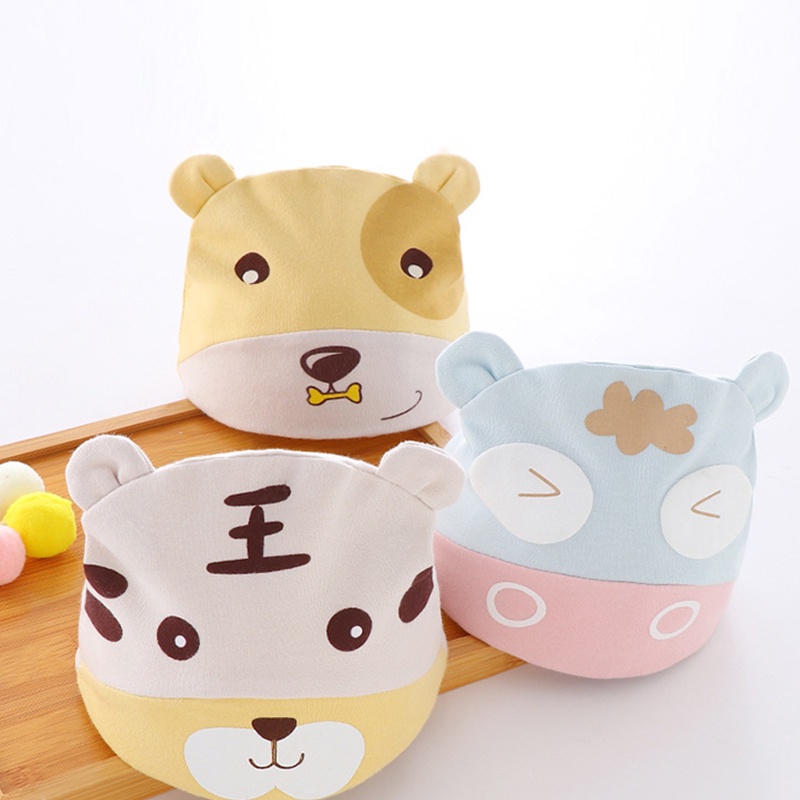 Mũ Cotton Mềm Mại Họa Tiết Hoạt Hình Cho Bé Sơ Sinh