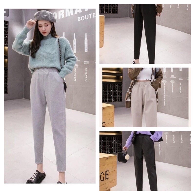 QUẦN THU ĐÔNG NỮ_ QUẦN DẠ CHÉO LY GẤU ĐẸP _03