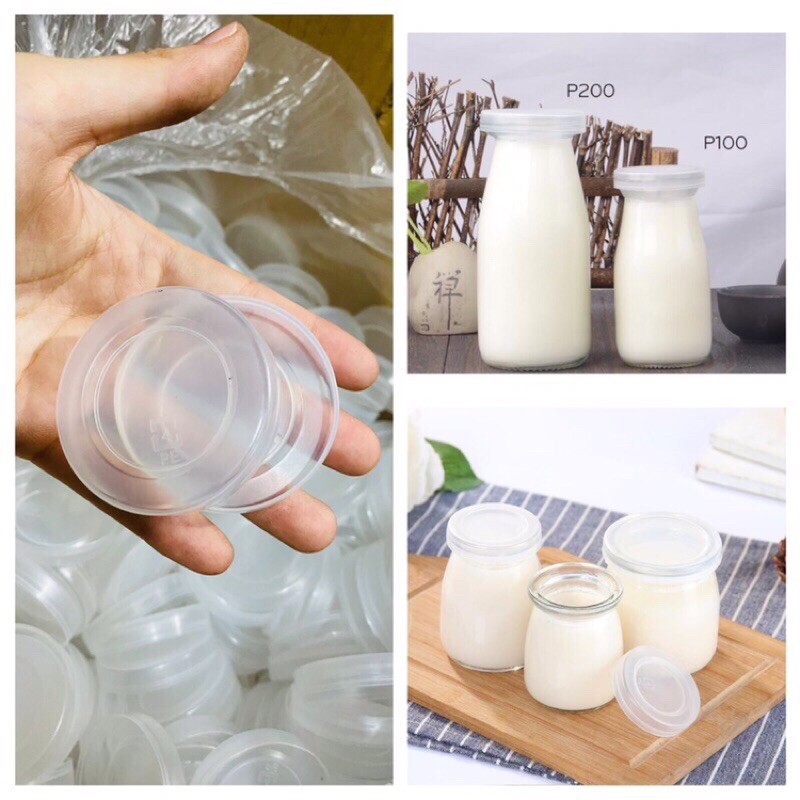 [Bộ 3 Cái - giá 2 K] ⚡️ ⚡️ Nắp Nhựa Cao Cấp Nhựa Dầy- Nắp Hũ Sữa Chua / Puding