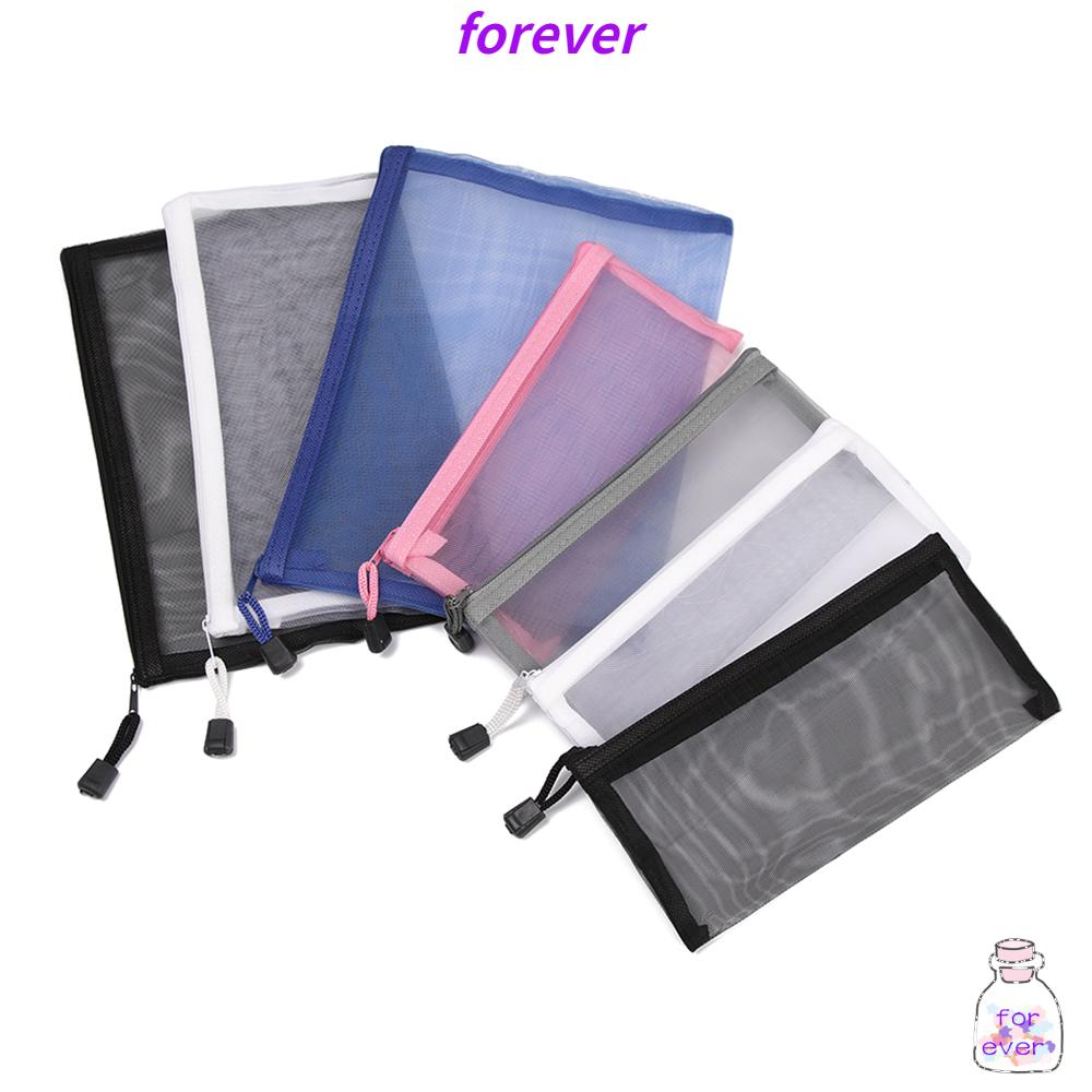 Túi lưới đựng bút màu trơn xinh xắn