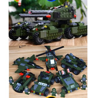 781 chi tiết - Bộ đồ chơi xếp hình lego xe tăng, xe bọc thép,lego quân đội, máy bay
