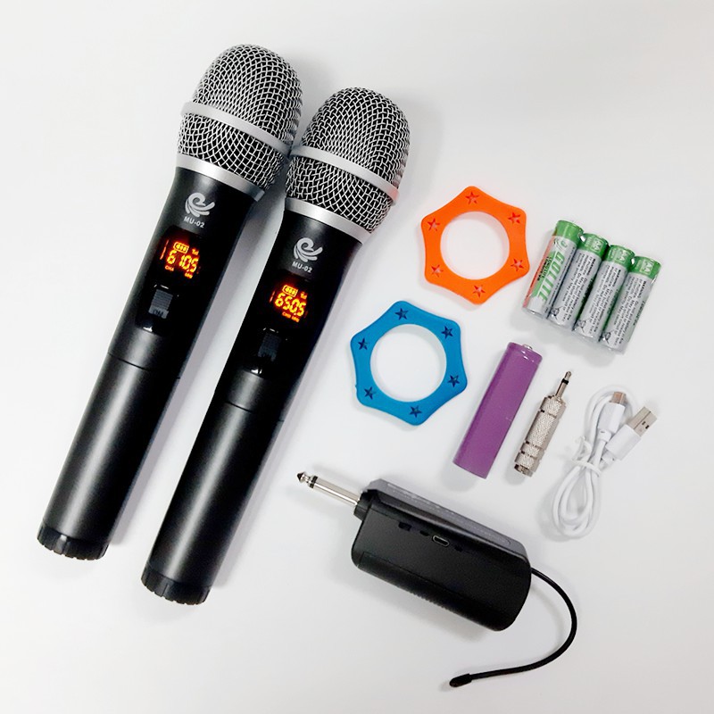 Cặp 2 micro hát karaoke cực hay cao cấp MU-02 chuyên dụng cho loa kéo, amply