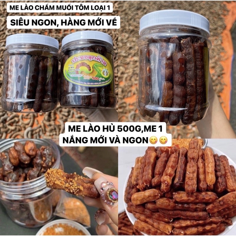 Me lào muối tôm hũ 500gram