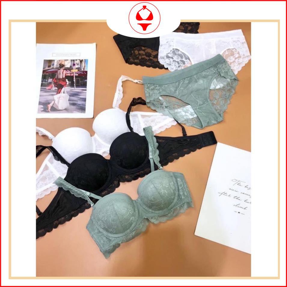 BÔ ĐỒ LÓT SECRET 💥 FEESHIP + MÃ GIẢM GIÁ💥 set nội y cup ngang ren bèo có gọng mút nhẹ thoáng mát ,phom ngực siêu đẹp. | BigBuy360 - bigbuy360.vn