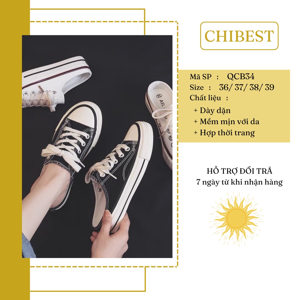 Giày sục thể thao giày sneaker nữ 2 màu siêu cá tính CHIBEST QCB34