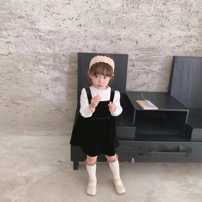 VÁY NHUNG 2 MÀU CHO BÉ