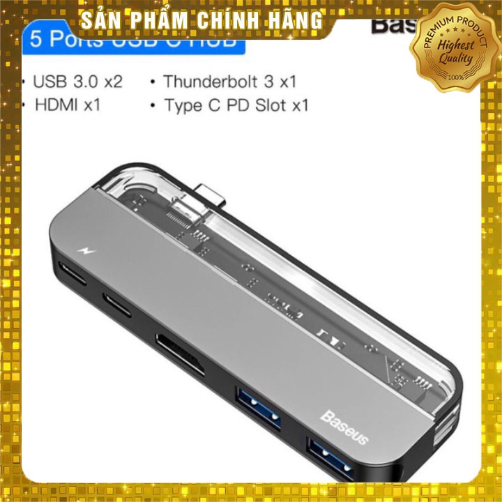 Bộ Hub chuyển đổi 5 trong 1 dùng cho Macbook, iPad Pro thương hiệu cao Acấp Baseus CAHUB-TD0G AD