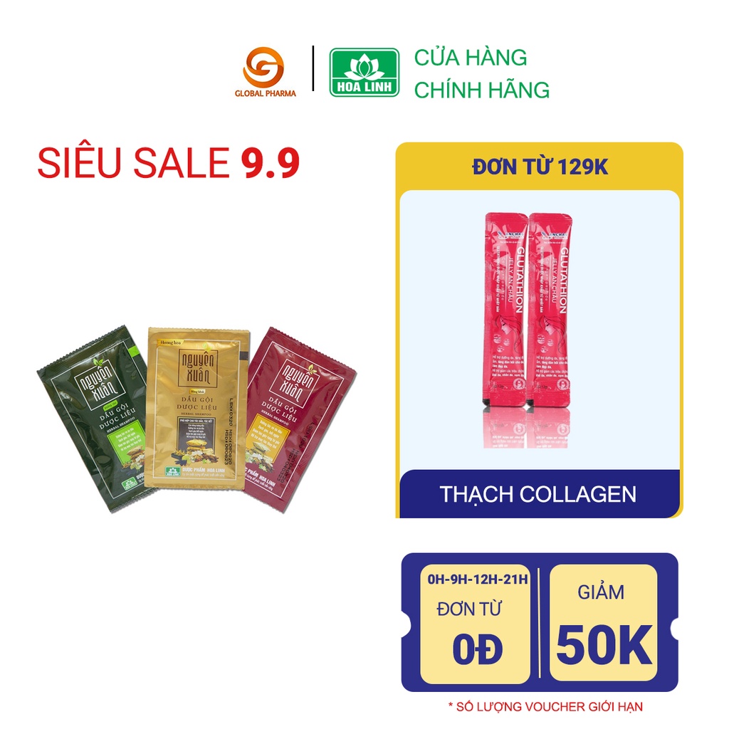 Set dùng thử dầu gội dược liệu dành cho da dầu (3 gói) - Nguyên Xuân Bồng bềnh hương hoa NX3-04