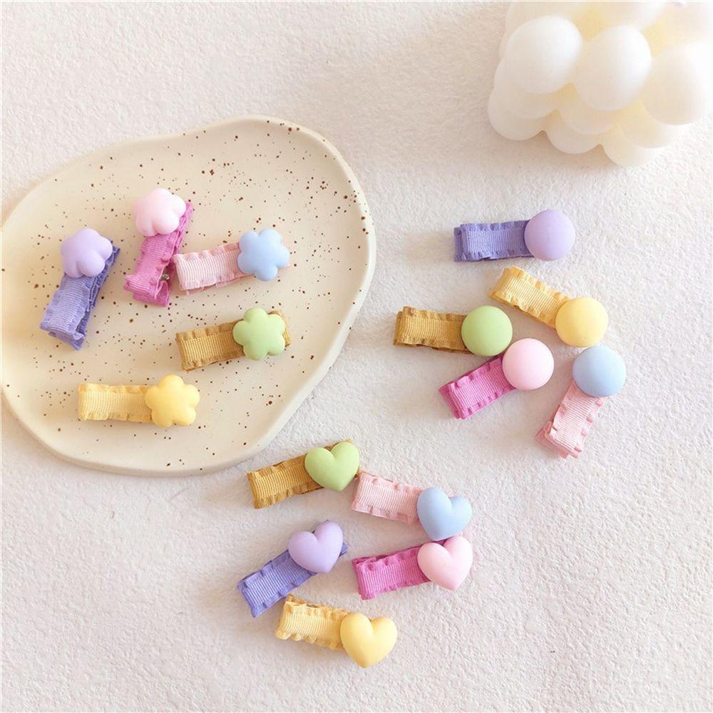 VANES1 Set 5 Kẹp Tóc Nơ Màu Trơn Ngọt Ngào Cho Nữ