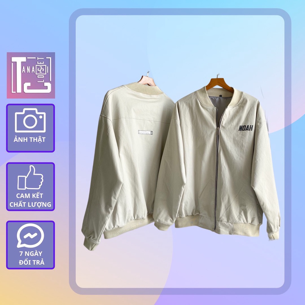 Áo khoác kaki tăm lót dù chữ in NOAH (ảnh thật tại shop) Tanazi Closet