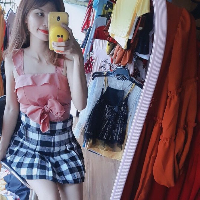 ÁO CÓ MOD CỘT NƠ XINH SEXY GIRL FORM 55 KG TRỞ LẠI