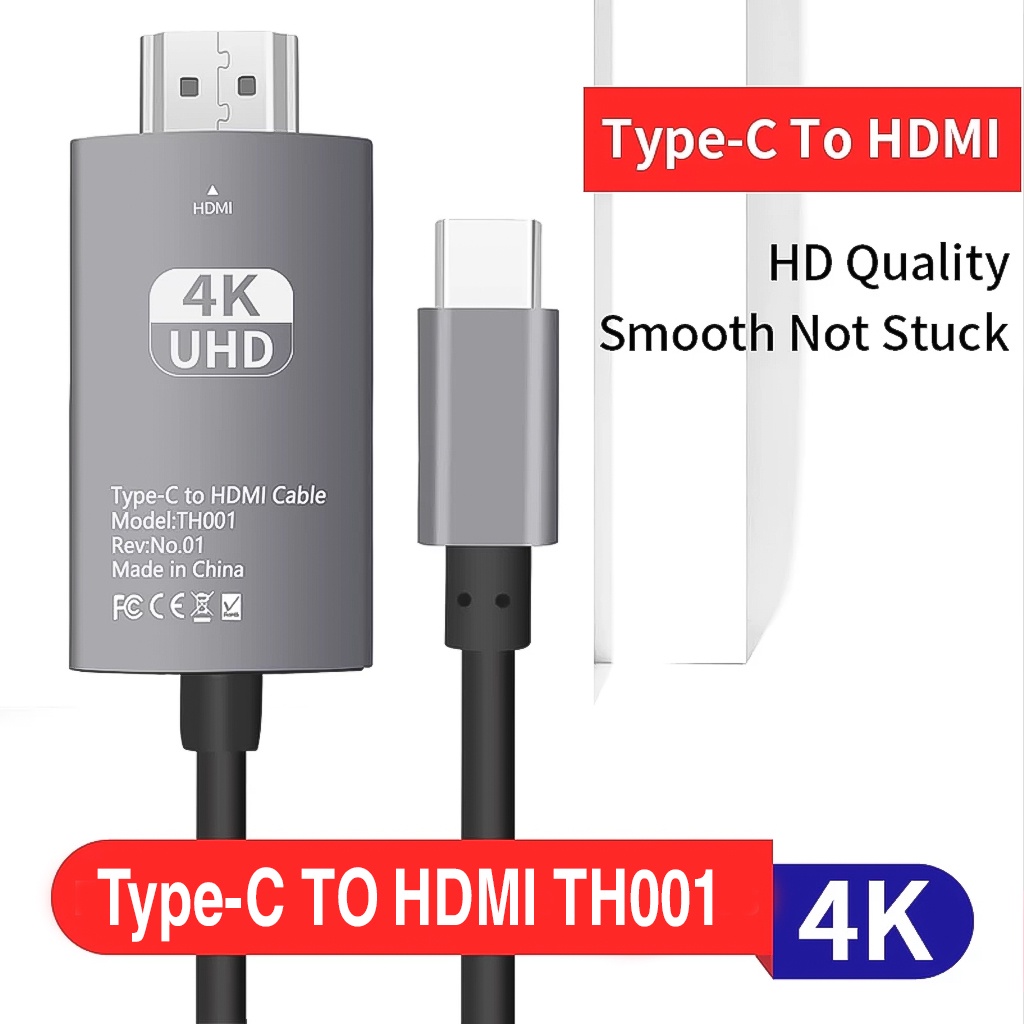 Cáp chuyển đổi USB Type C sang HDMI HD-4K 1.8m -dc4848