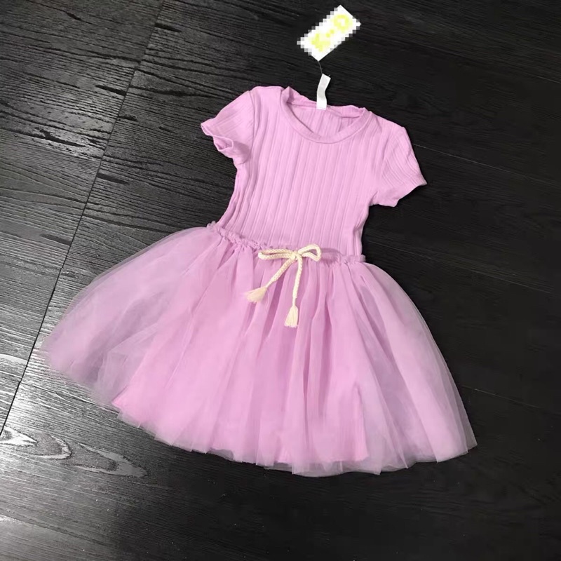 Đầm liền áo bé gái Kid 1-7 tuổi 🌈 Áo váy cotton thun mềm xuất dư 02223