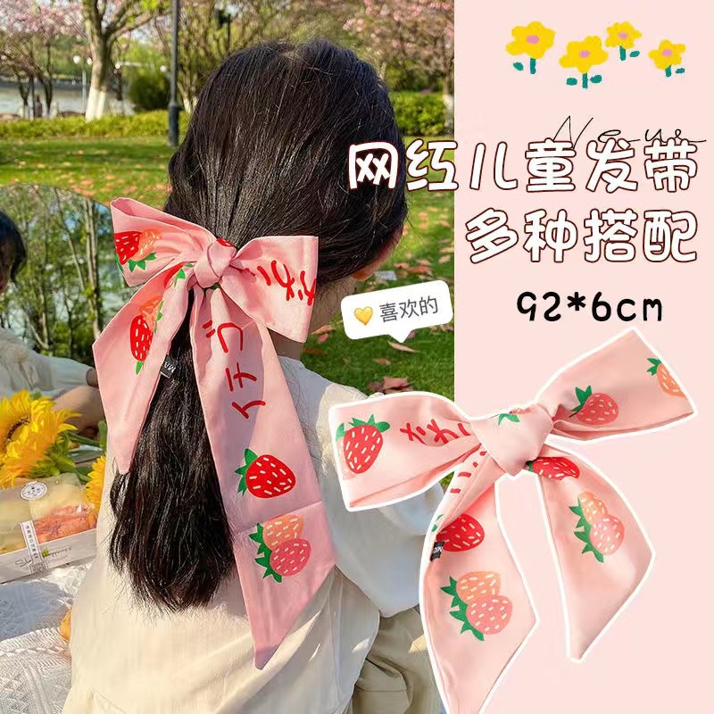 Băng Đô Vải Lụa Thắt Nơ Phong Cách Hàn Quốc Cổ Điển Dành Cho Bé Gái