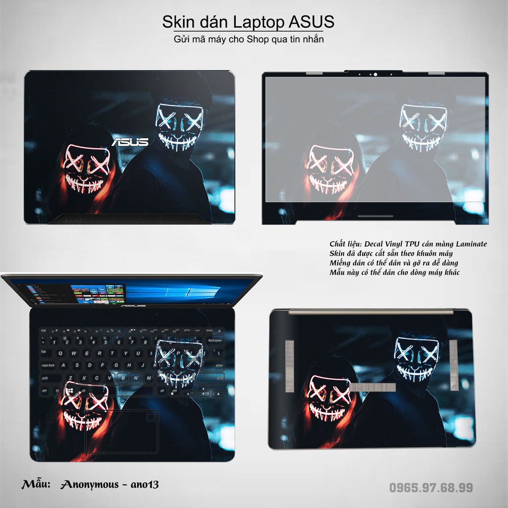 Skin dán Laptop Asus in hình Anonymous _nhiều mẫu 2 (inbox mã máy cho Shop)