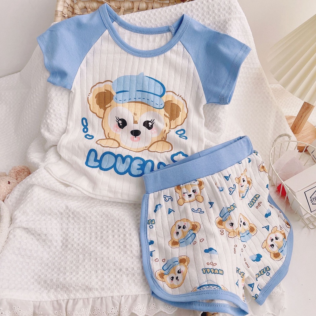 Bộ Đồ Ngủ Vải Cotton Thoáng Khí Tay Ngắn Dễ Thương Cho Bé 2022