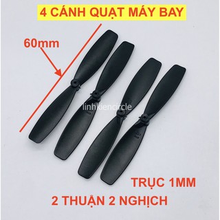 4 cánh quạt máy bay mini 60mm trục 1mm thuận nghịch - LK0339