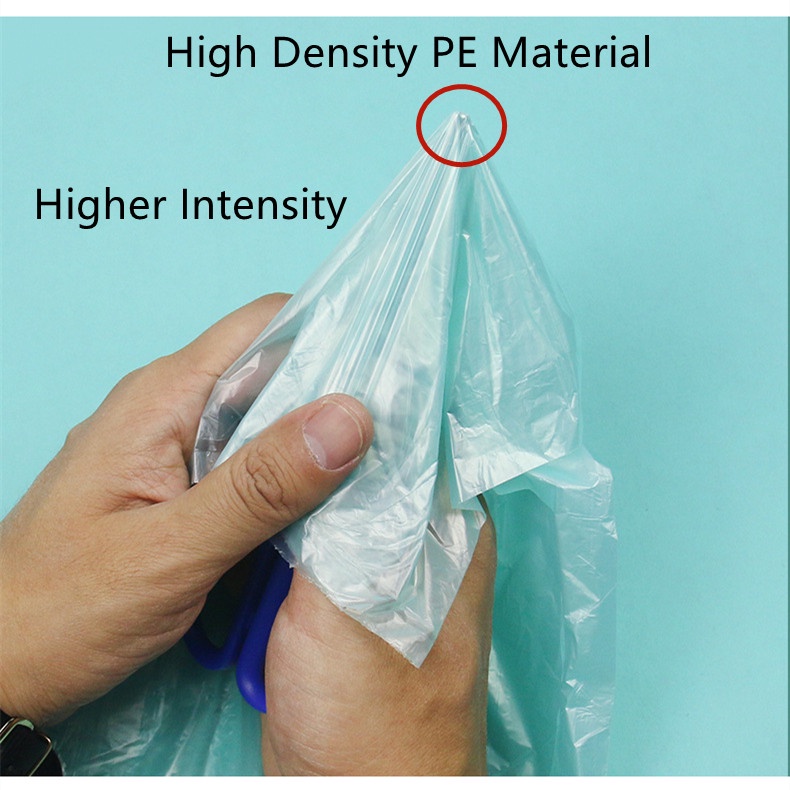 Cuộn 12/15 túi rác tự hủy sinh học có quai xách tiện dụng chắc chắn thiết kế dây rút thông minh