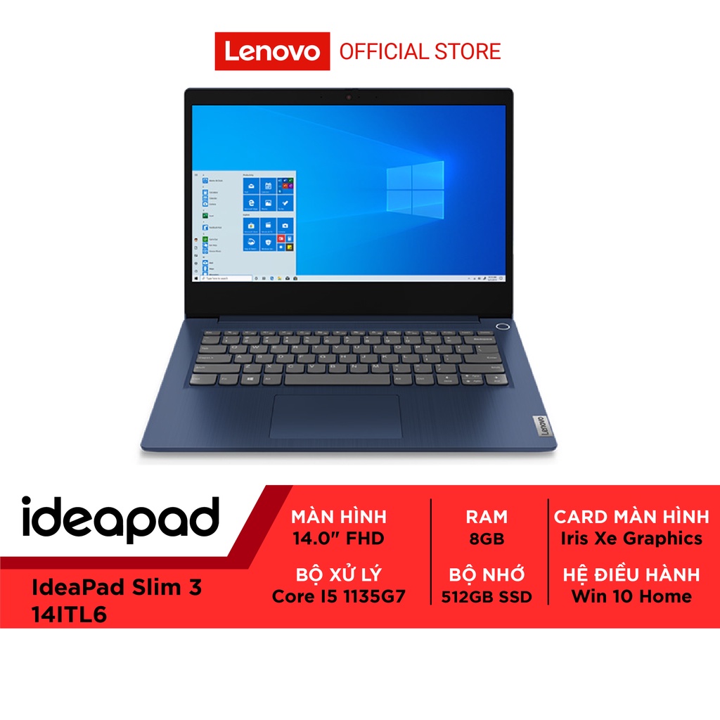 Laptop Lenovo IdeaPad 3-14ITL6 82H700G1VN (Core i5-1135G7|8GB|512GB|14''FHD|WIN10)