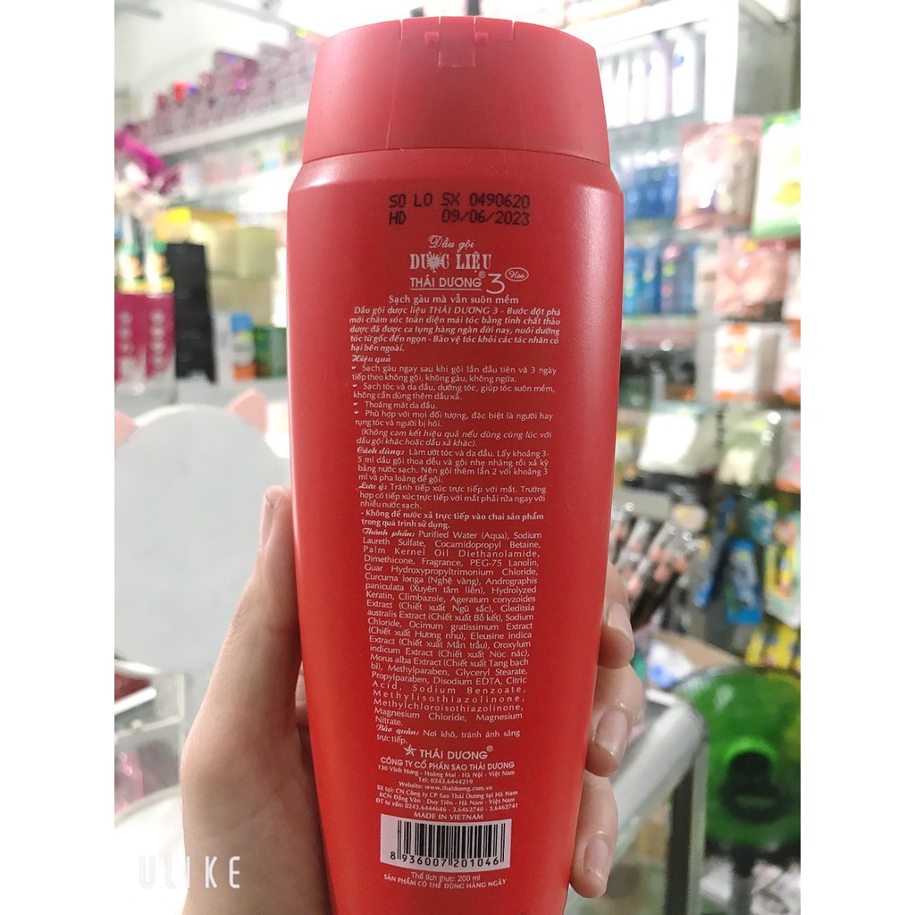 [chuẩn hàng cty 100%] dầu gội dược liệu THÁI DƯƠNG 3 mềm mượt hơn 3 ngày không gầu không ngứa 200ml