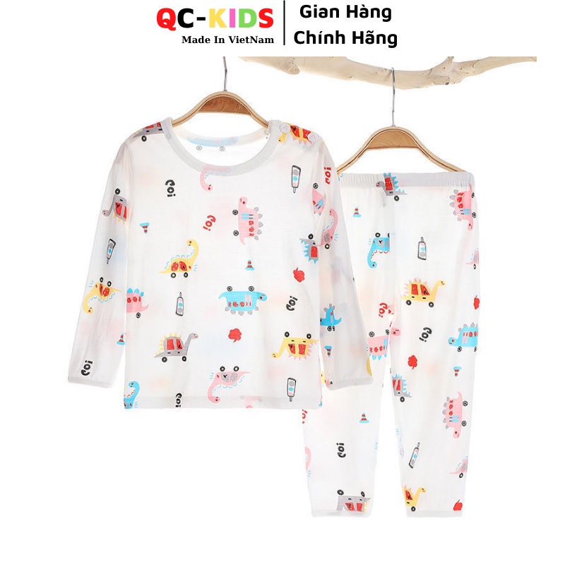 Bộ quần áo dài tay trẻ em in nhiều hình chibi đáng yêu chất liệu cotton giấy và thông hơi cho bé trai và gái 3-15kg