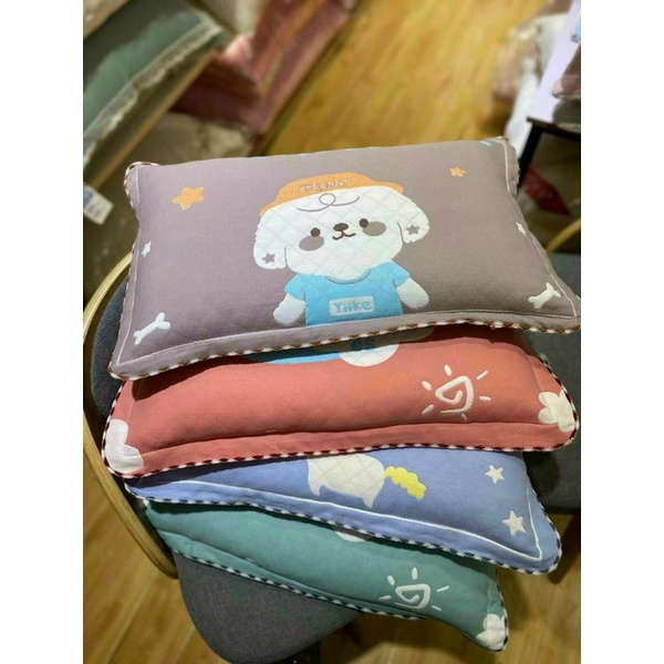 GỐI TRẺ EM COTTONG TƠ TRE XUẤT NHẬT size 35*55cm(có rãnh matxa)