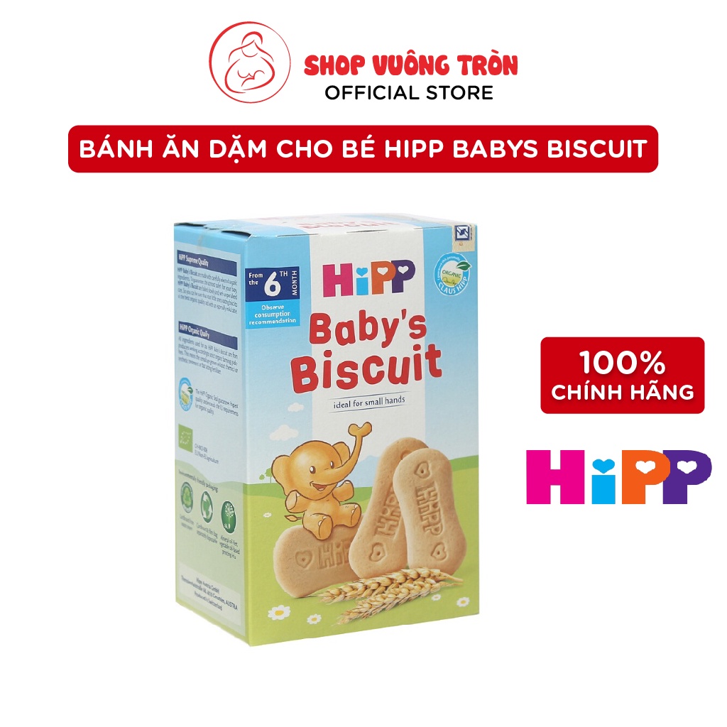 Bánh Ăn Dặm Cho Bé HIPP BABYS BISCUIT Bổ Sung Các Dưỡng Chất Và Vitamin, Kích Thích Tập Nhai, Dễ Ăn, Thơm Ngon 6M+
