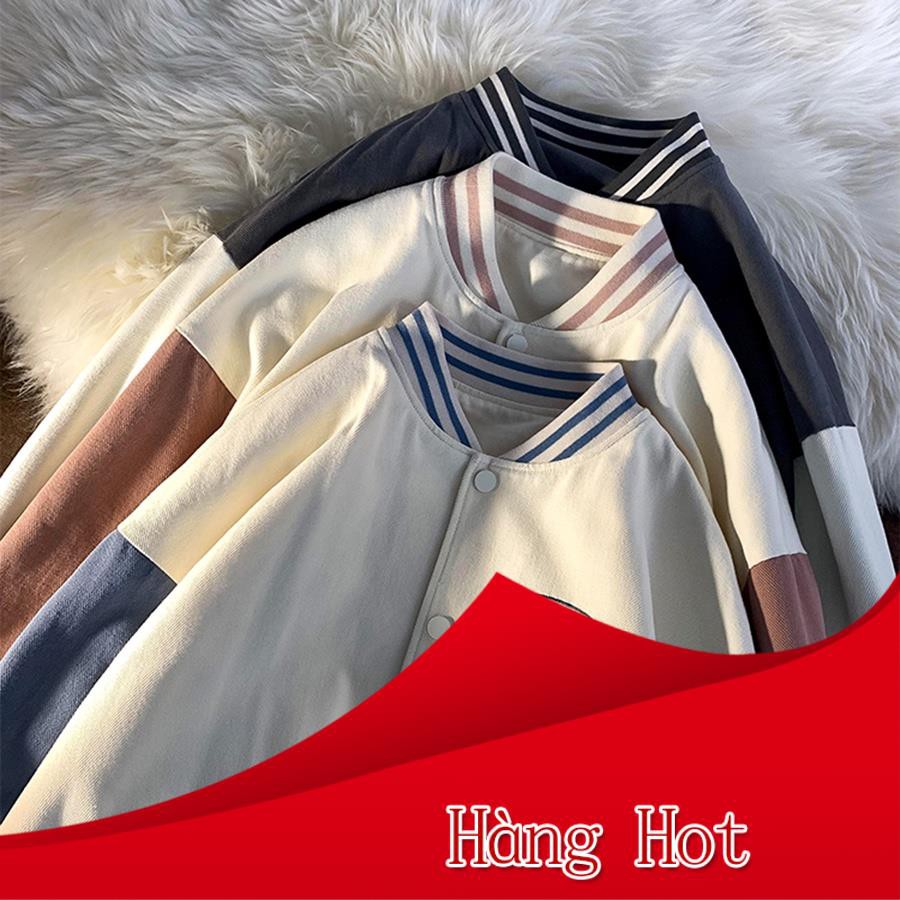 Áo Bomber Nam Nữ KaKi Unisex - Áo Khoác Bóng Chày Form Rộng 3 Màu Đen, Xanh, Hồng Tiny Clothes